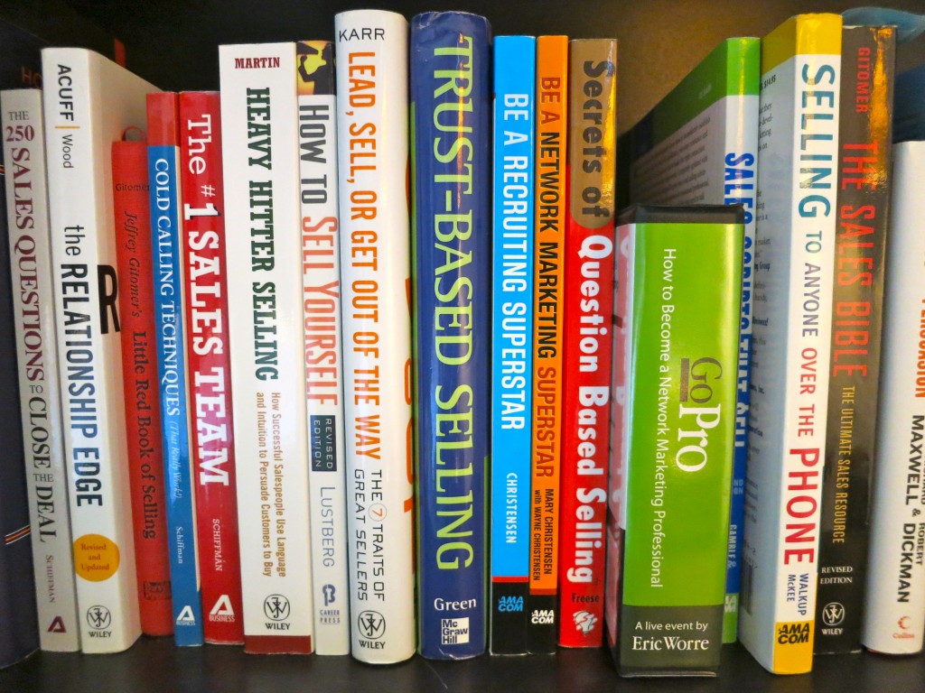 marketing books on shelf